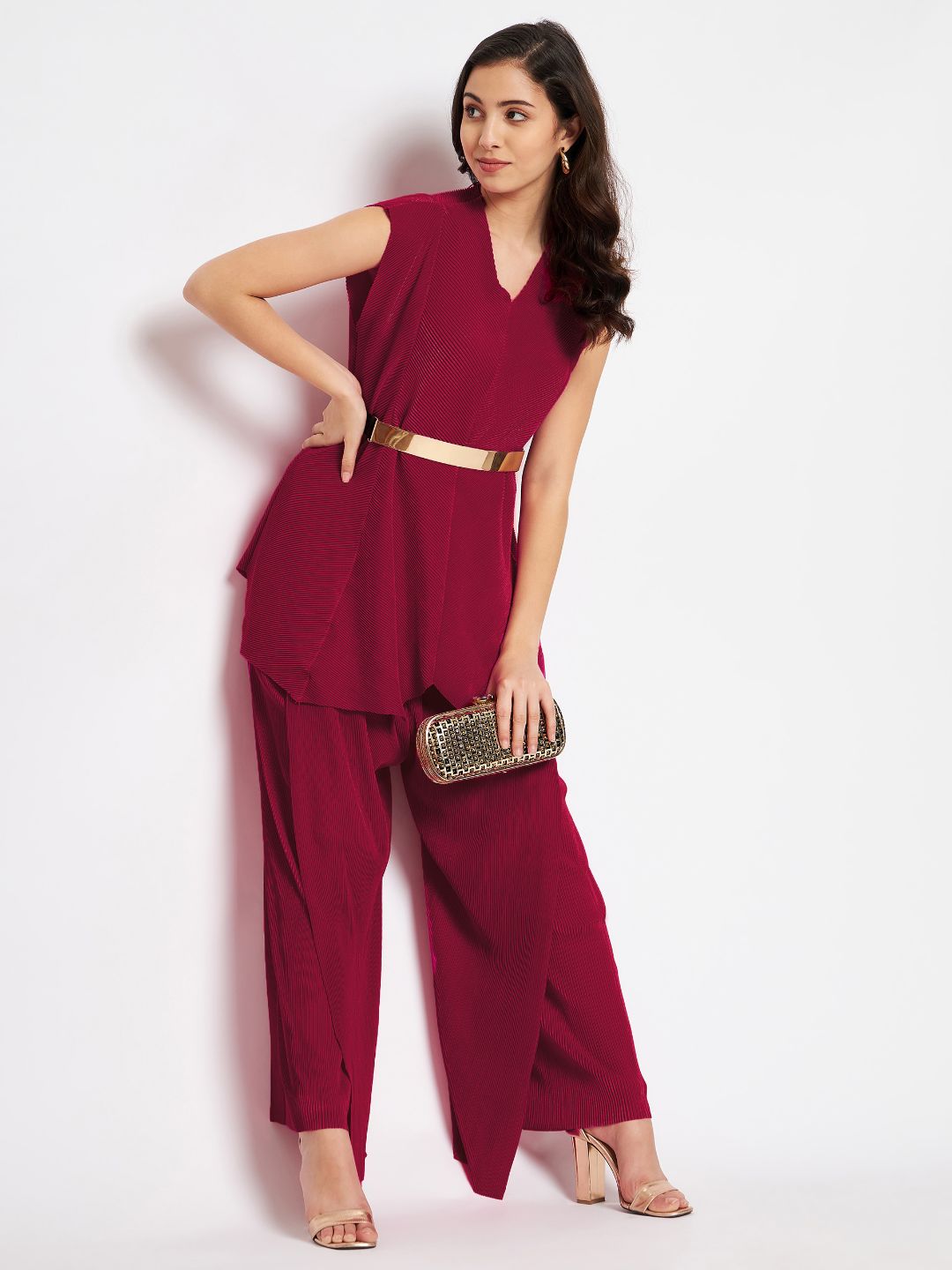 Criss Cross Pleated Top - Uptownie