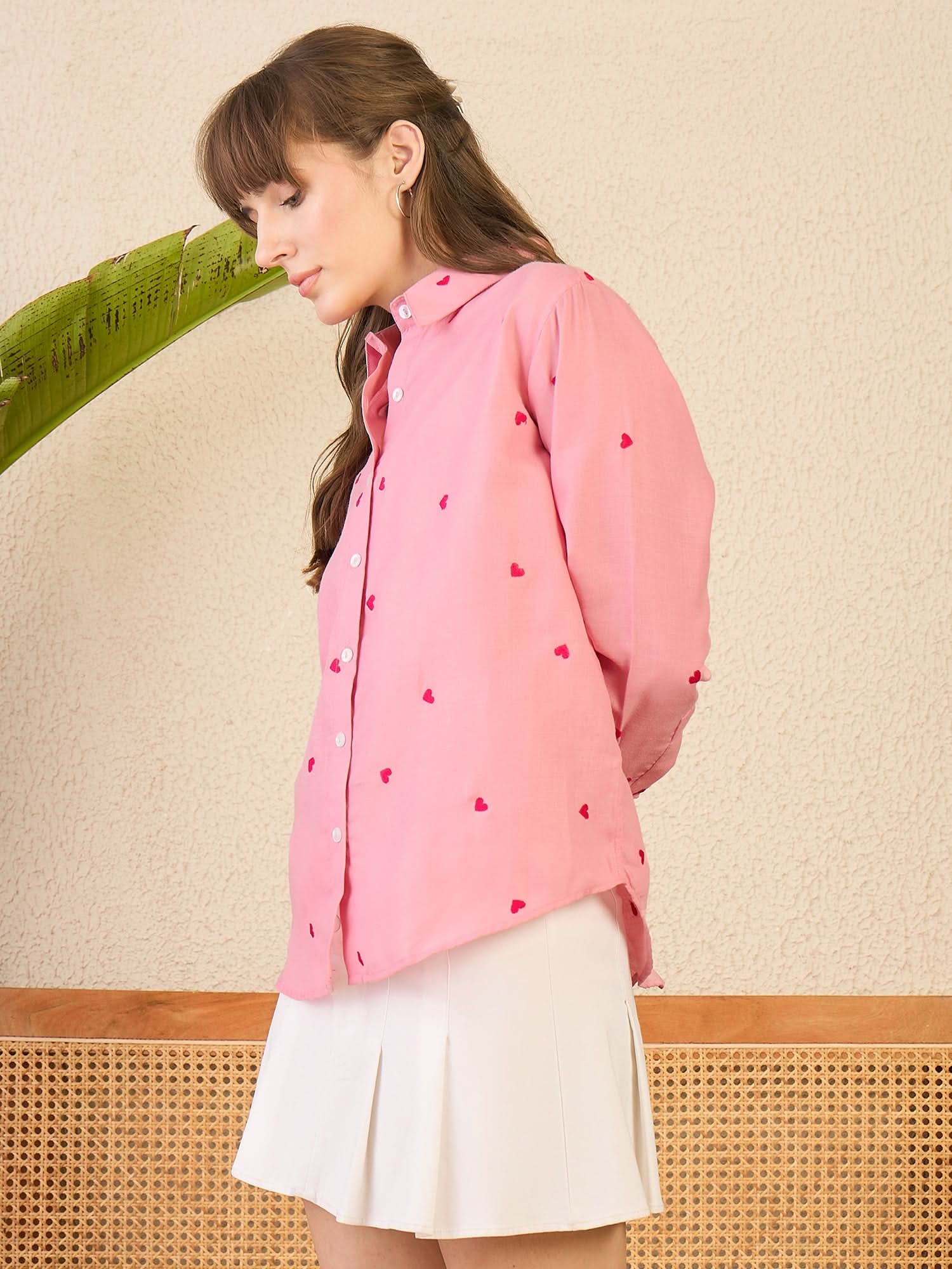 All Over Embroidered Linen Shirt