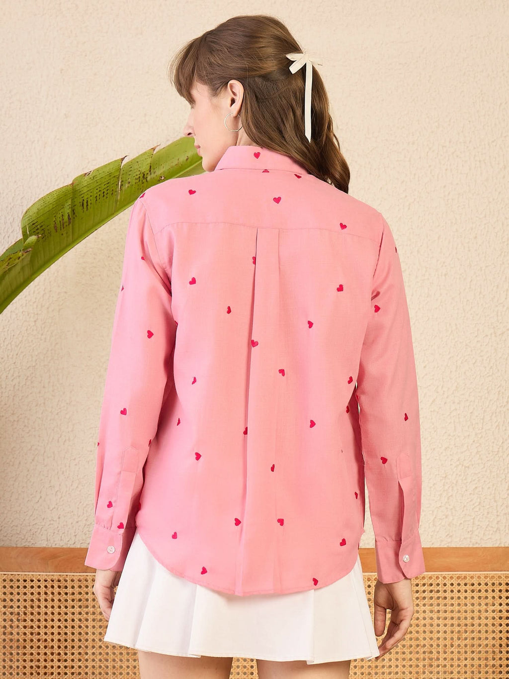 All Over Embroidered Linen Shirt