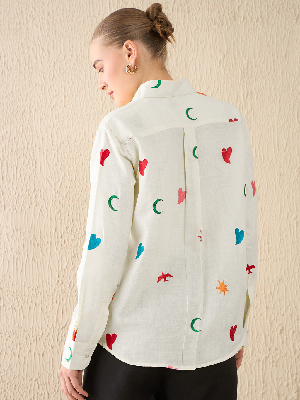 All Over Embroidered Linen Shirt