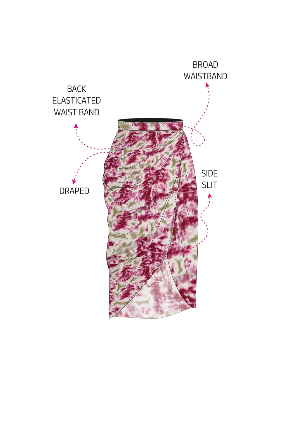 Gathered Midi Skirt with a slit