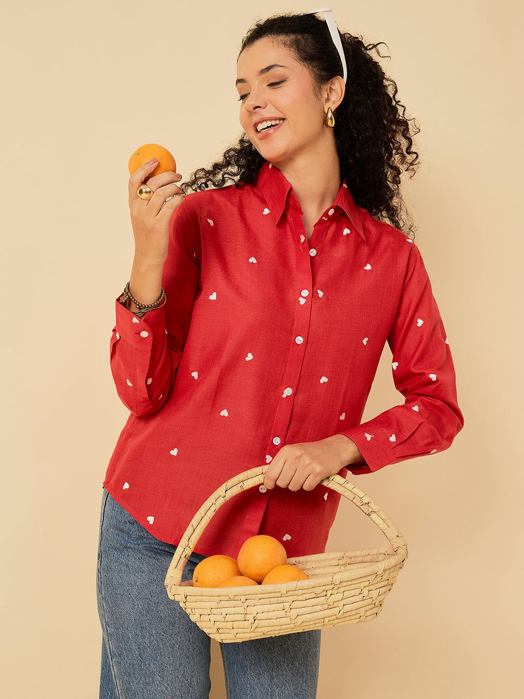 All Over Embroidered Linen Shirt