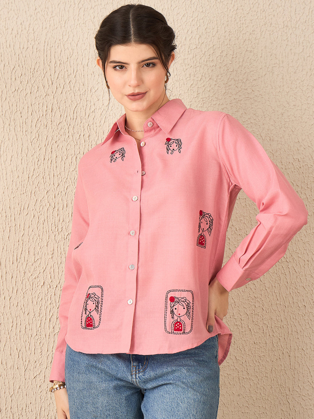 Doll Embroidered Linen Shirt