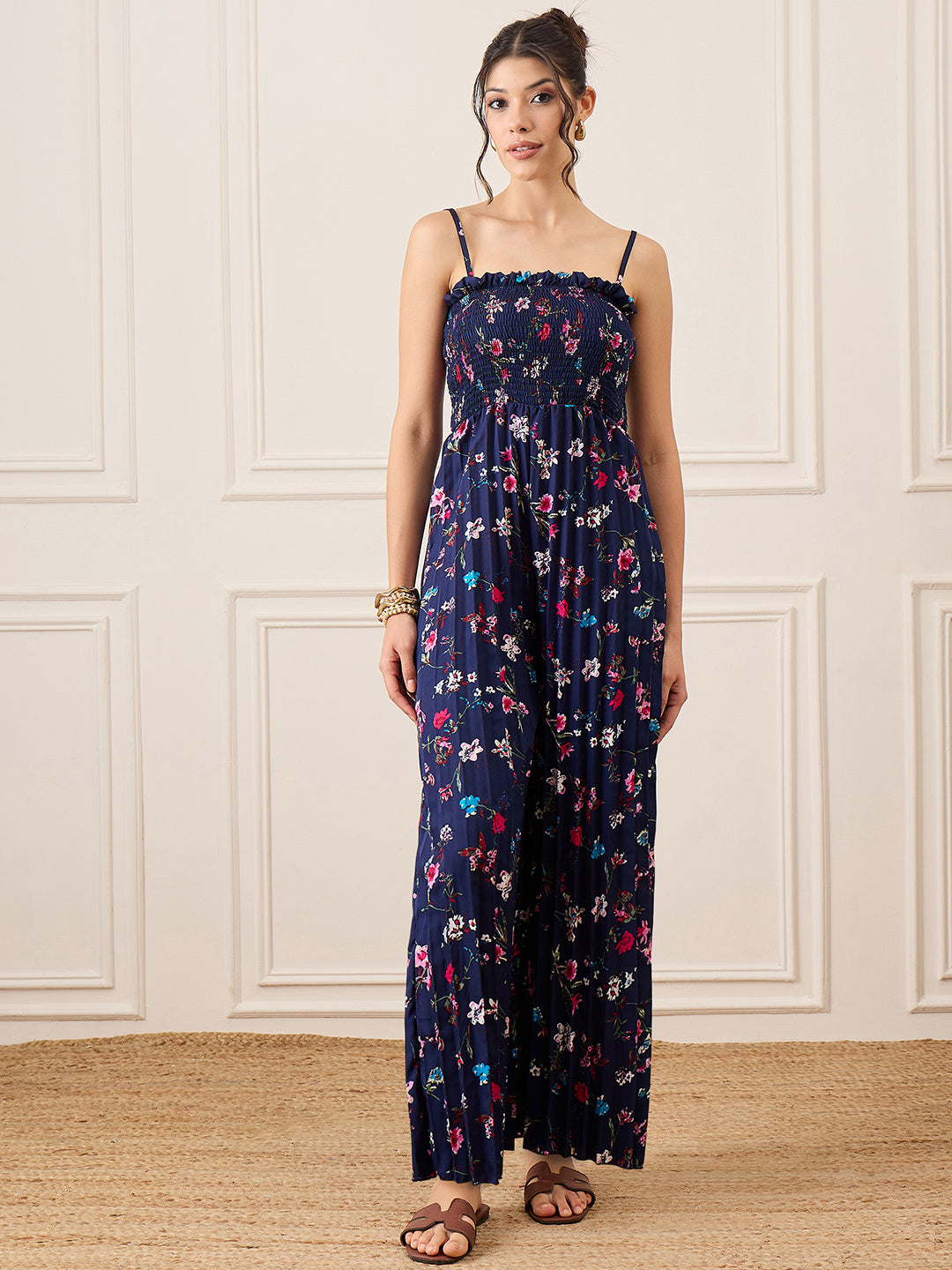Smocked Maxi Jumpsuit