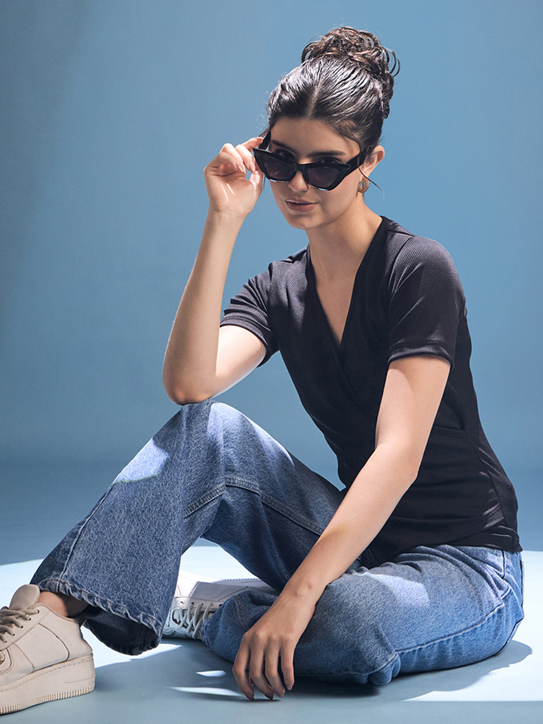 Wrap Style Ribbed Top