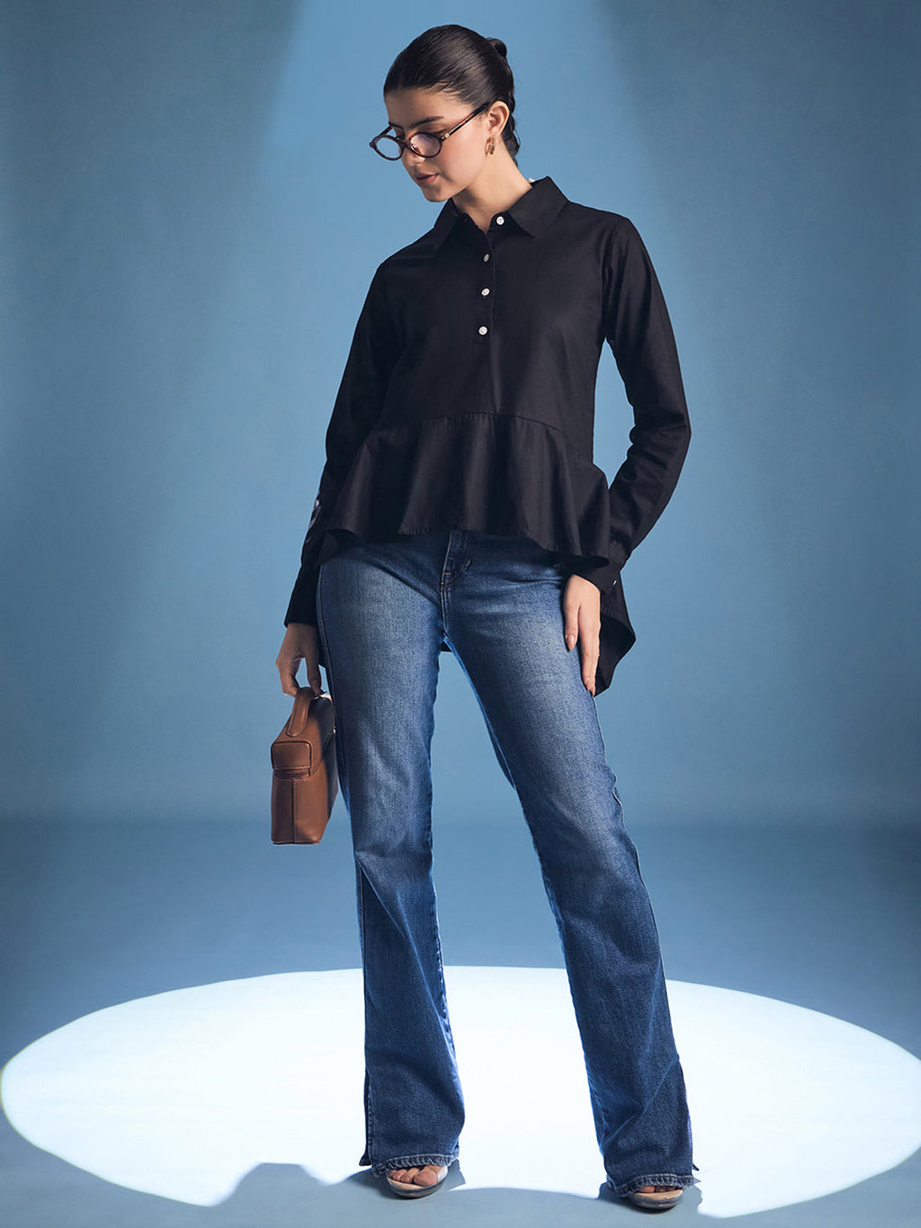 Cotton Peplum Shirt