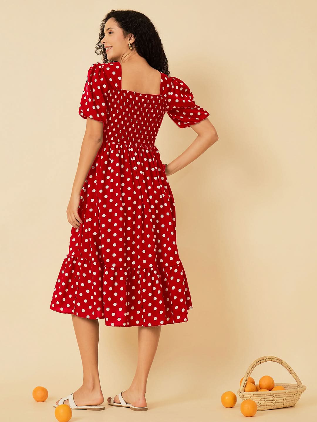Smocked Tiered Midi Dress