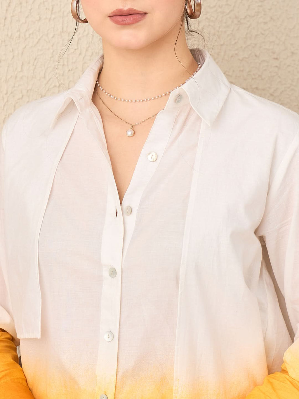 Ombre Panelled Cotton Shirt