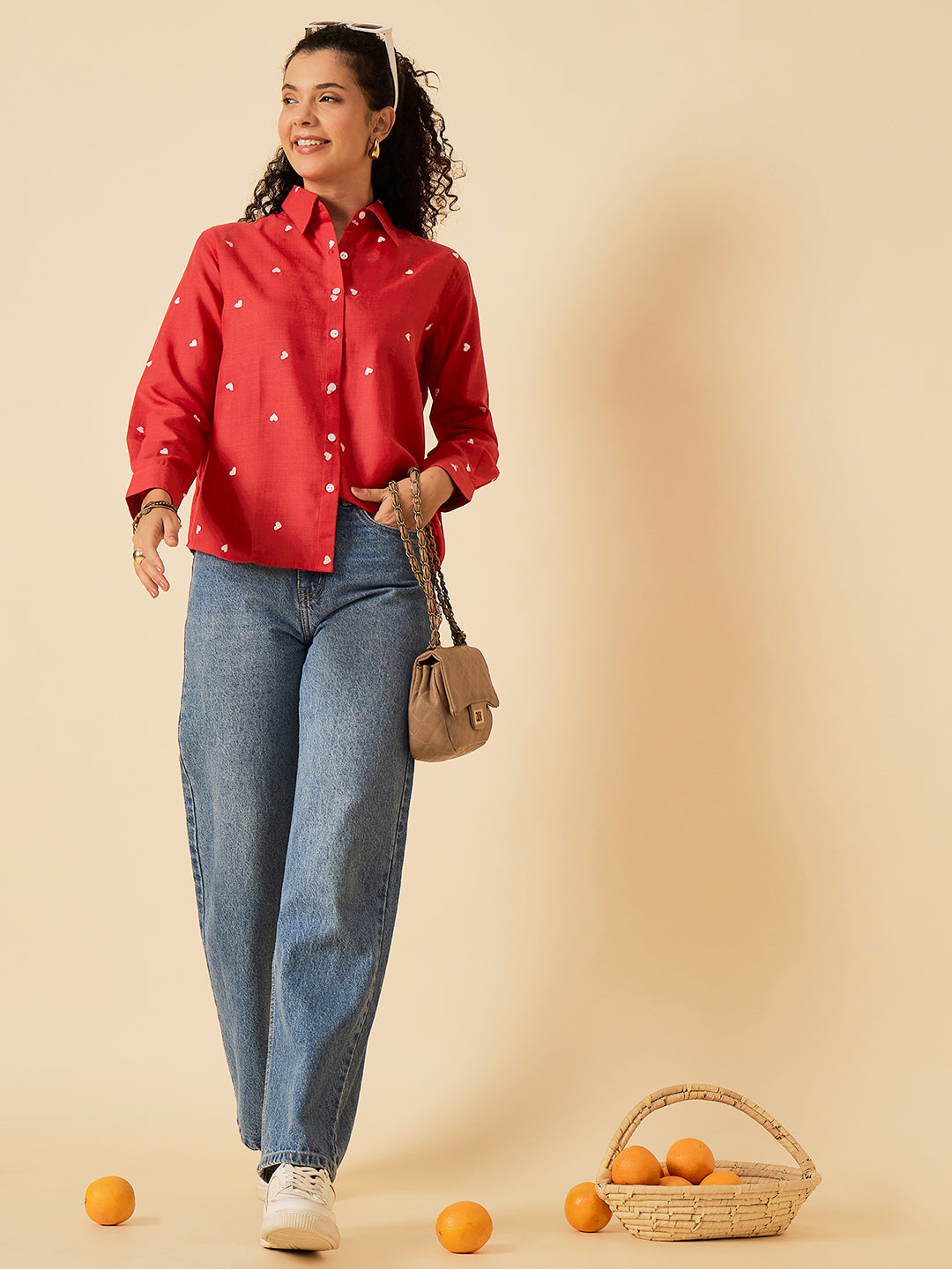 All Over Embroidered Linen Shirt