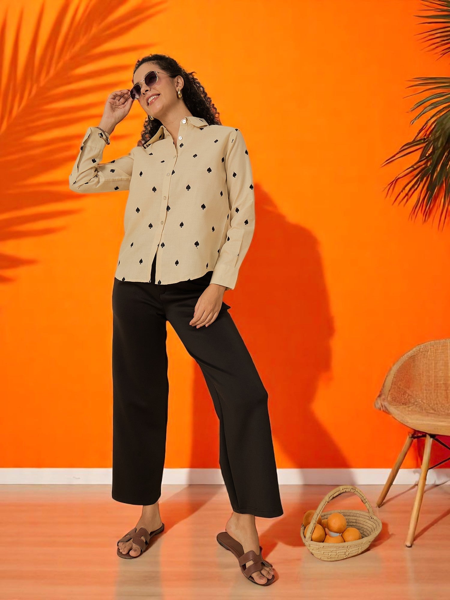All Over Embroidered Linen Shirt