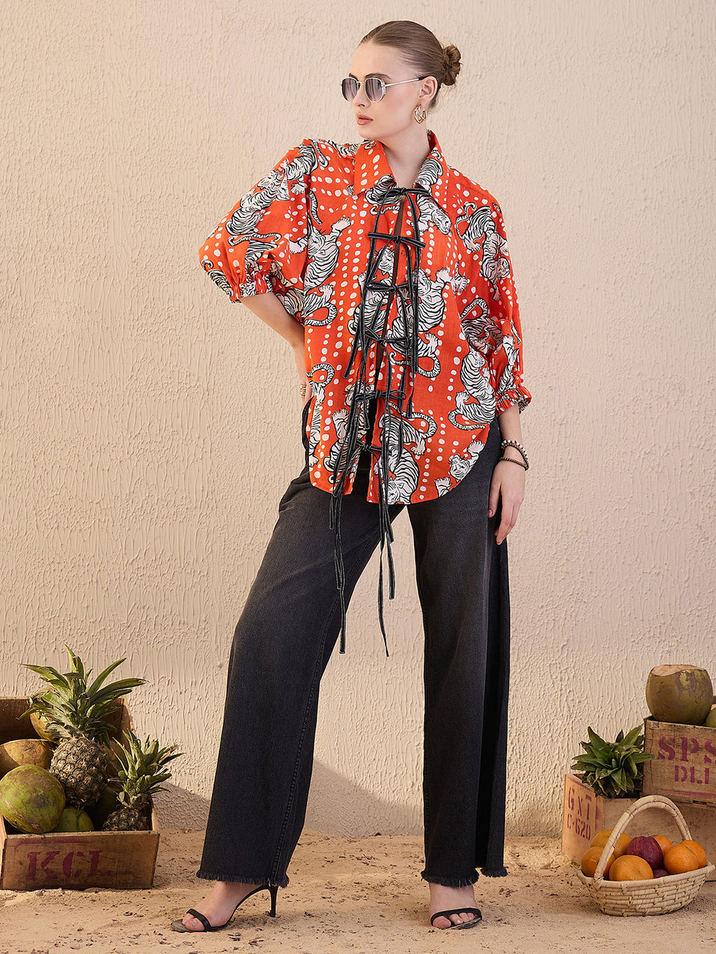 Printed Tie-Up Full Sleeve Cotton Shirt