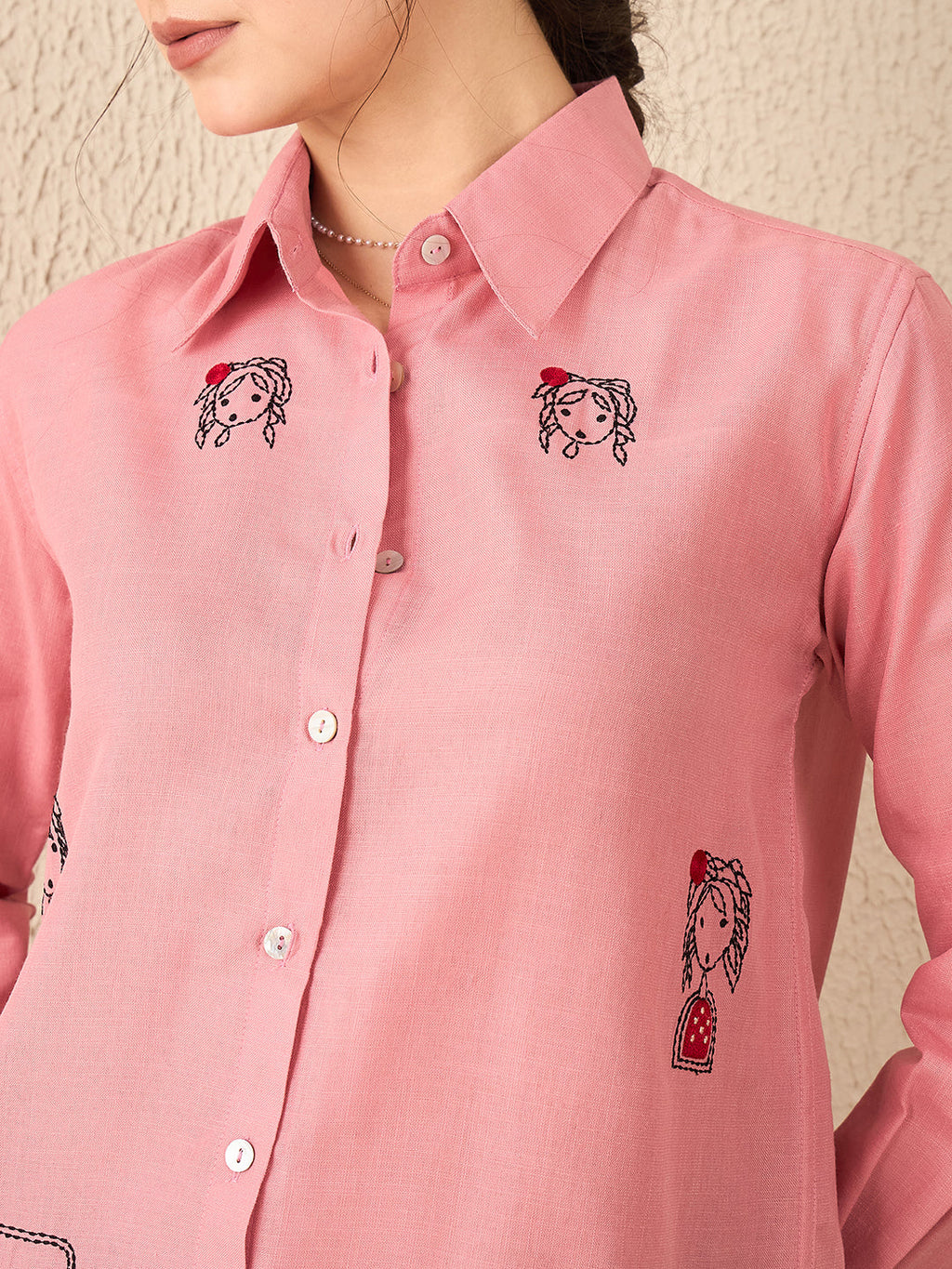 Doll Embroidered Linen Shirt