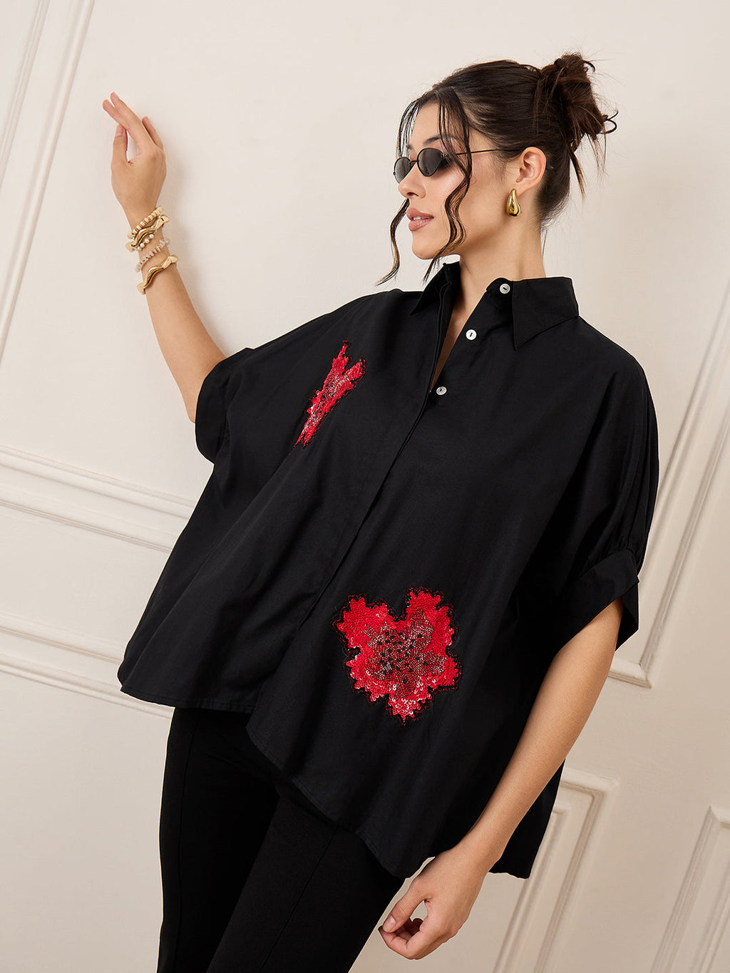 Antifit Embellished Cotton Shirt