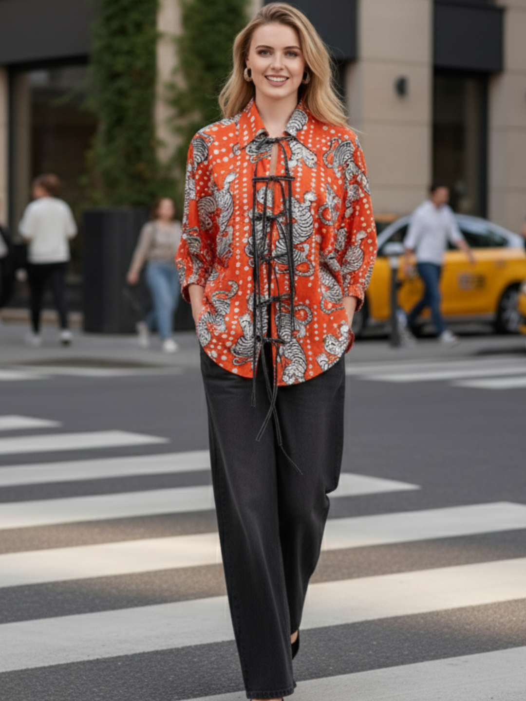 Printed Tie-Up Full Sleeve Cotton Shirt - Uptownie