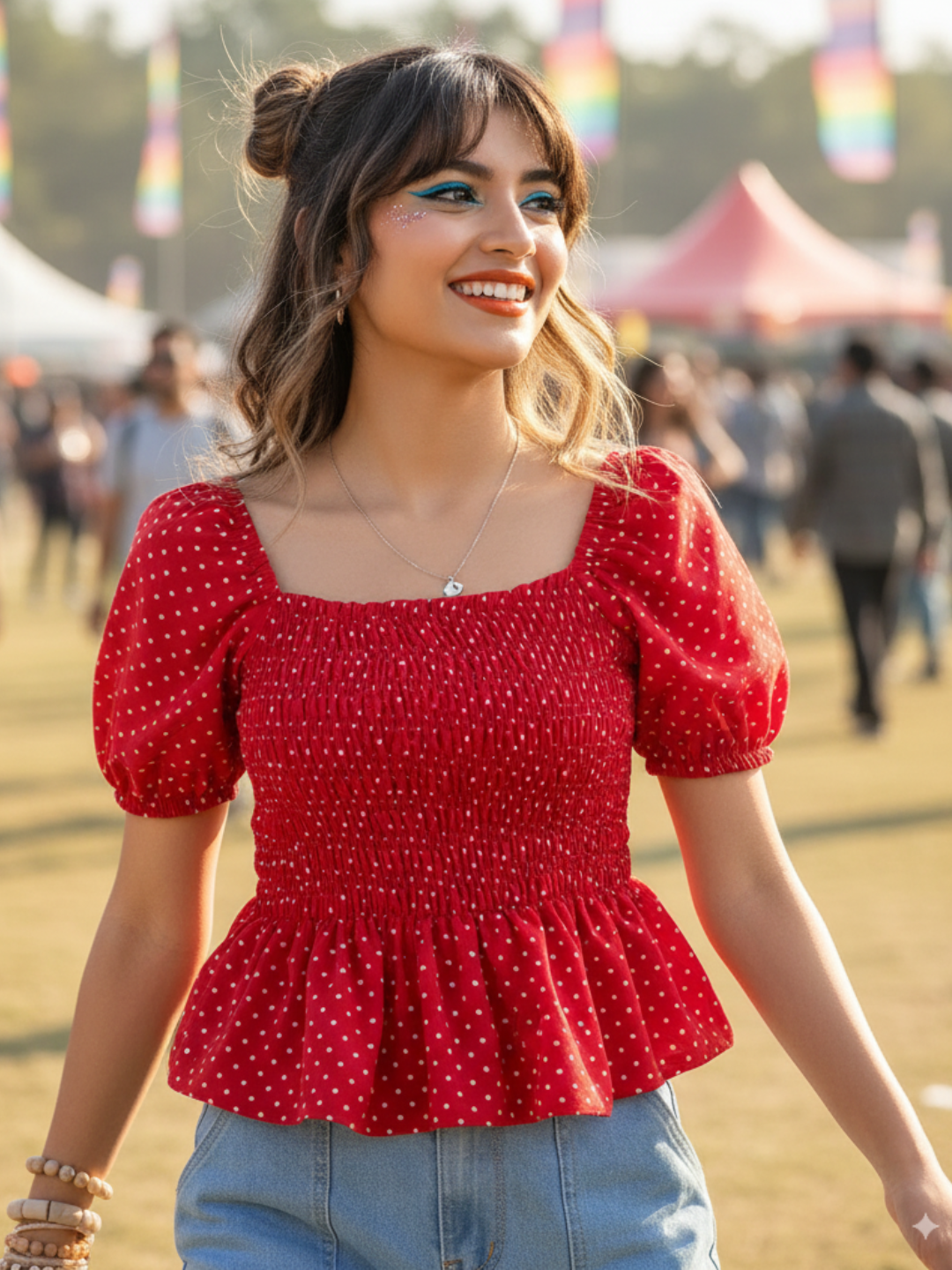 Smocked Peplum Top - Uptownie