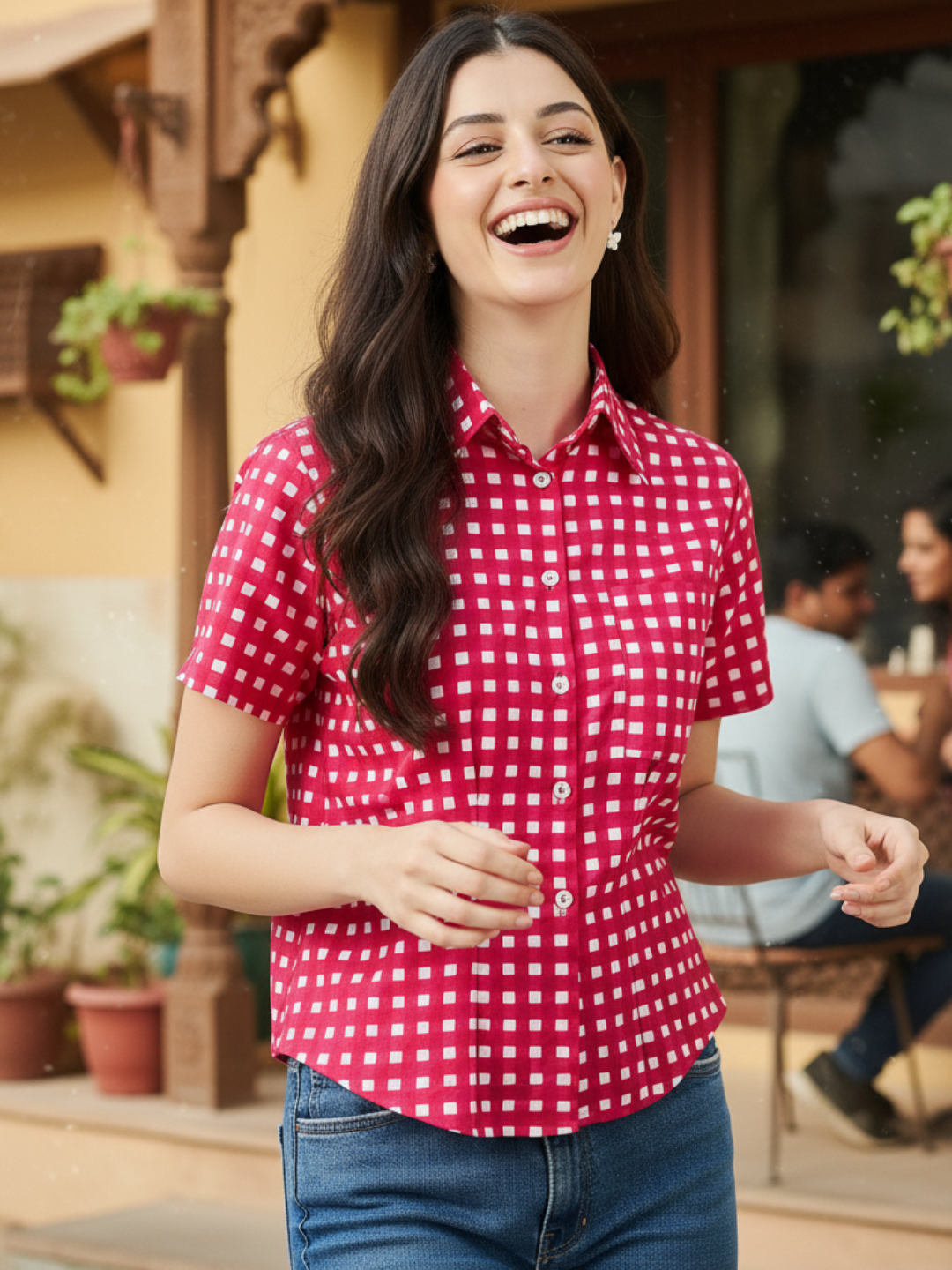 Cotton Half Sleeve Fitted Shirt